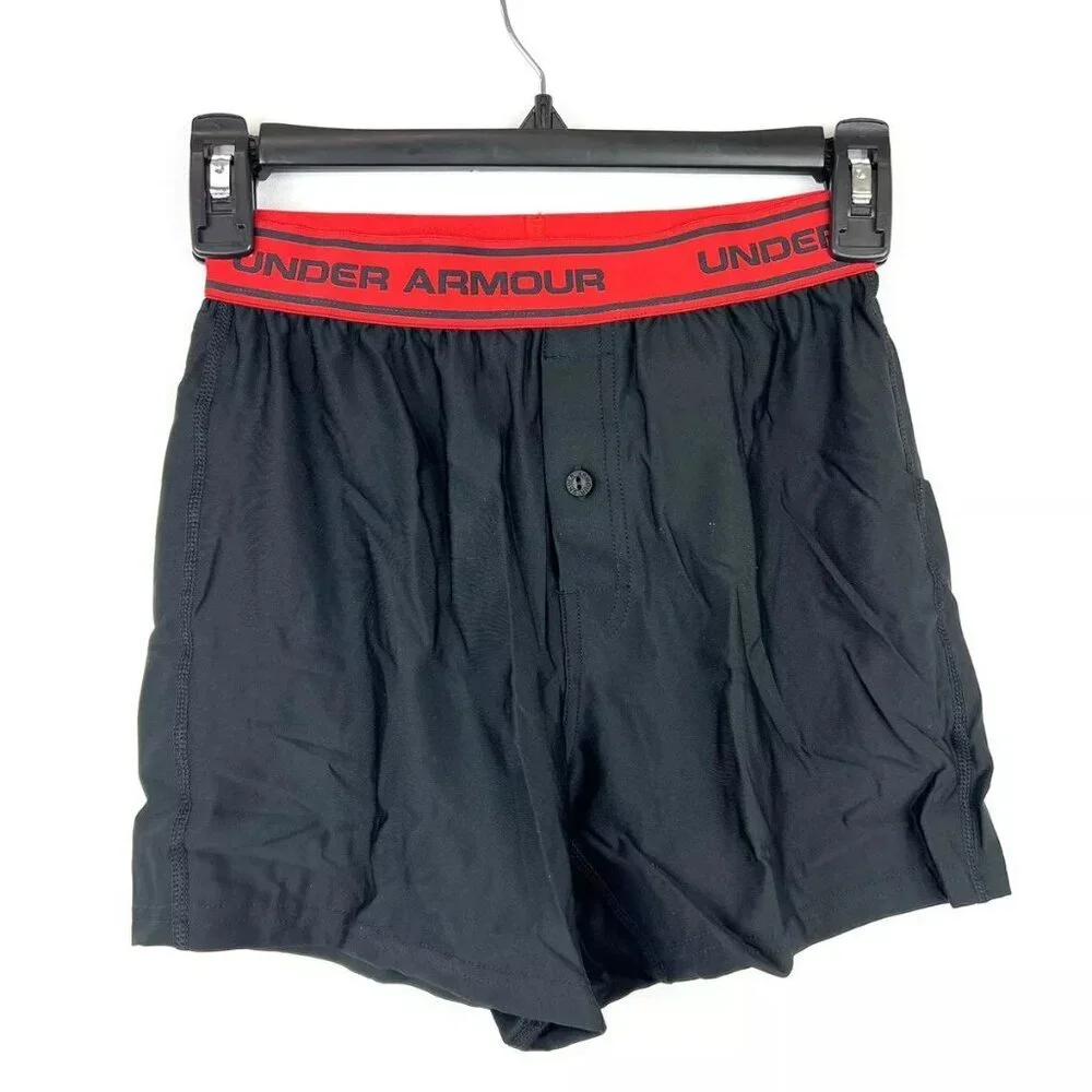 Under Armour Boys Brief 2-Pack Black Red Medium